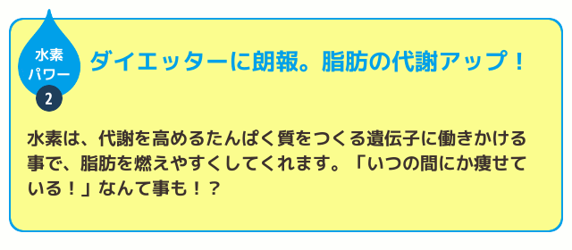 ダイエッターに朗報。脂肪の代謝アップ!