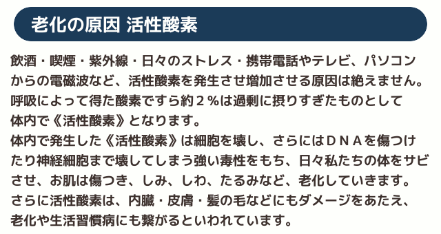 老化の原因 活性酸素