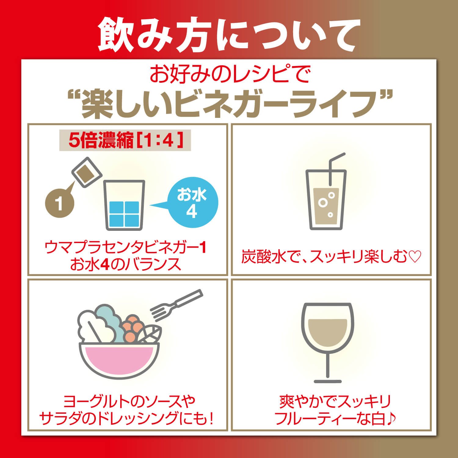 ウマプラセンタビネガー ホワイト 飲み方